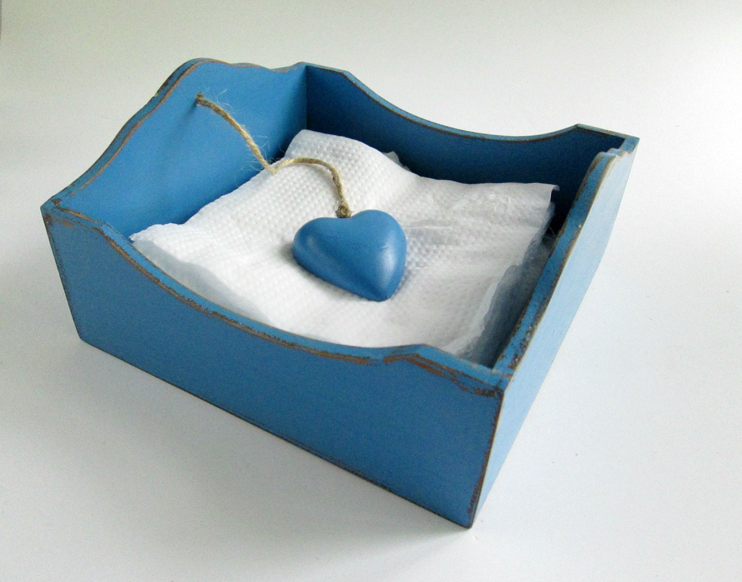 Blue Serviette / Napkin Holder / Box with by chocberryavenue