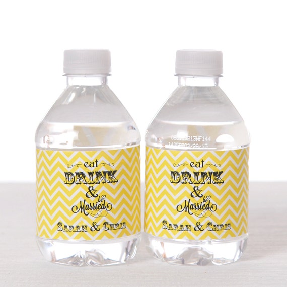 60 Wedding Water Bottle Labels - Waterproof Self Stick Labels Il_570xn