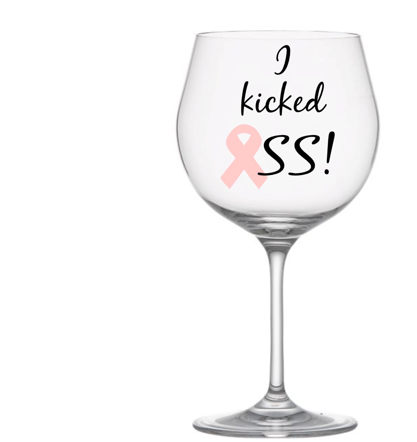 Breast Cancer Wine Glass