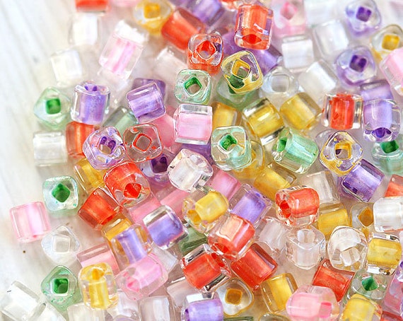 TOHO Cube beads Mix Pastel colors size 3mm glass beads