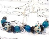 Under the Sea Hoop Earrings with Glass Lampwork Beads