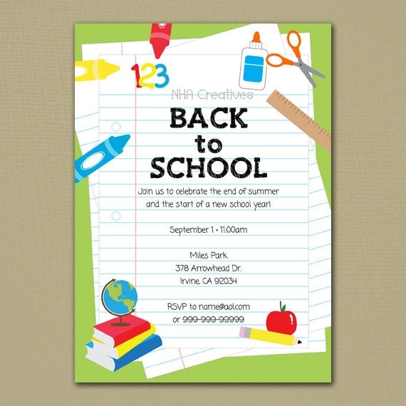 Back To School Party Invitation 2