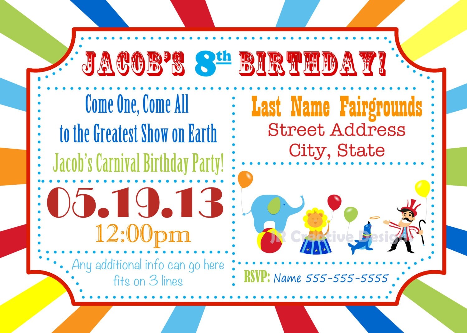 circus invitations