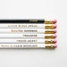 Coco Chanel Pencils- The 'Girls with Gumption' Collection, White, Black, & Gold, Set of 6