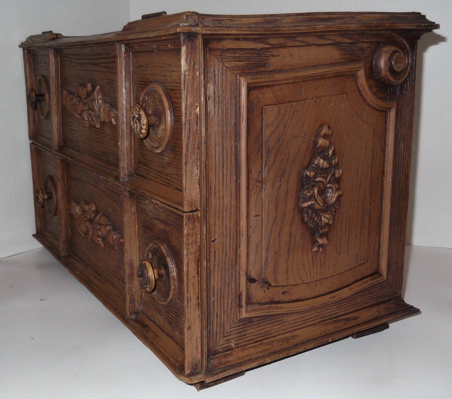 Vintage Canister Set and Bread Box Faux Wood by SusieSellsVintage