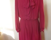 Fuchsia Dress/Vintage Secretary Dress
