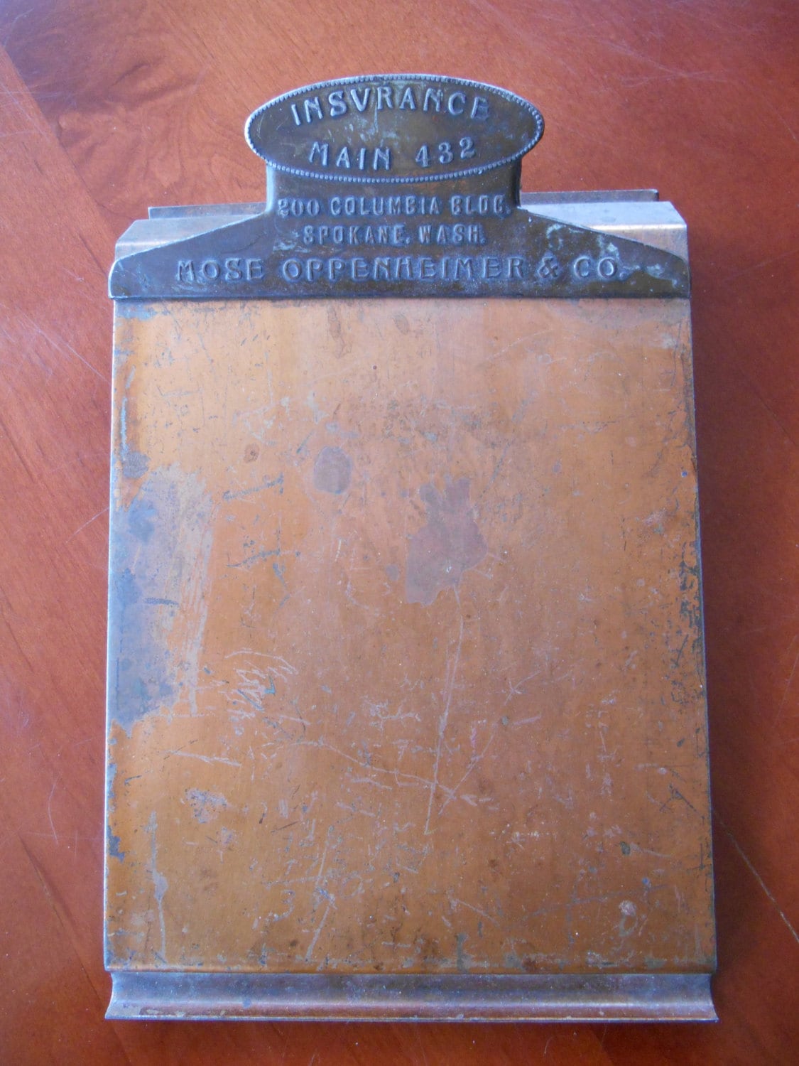 Vintage metal clipboard 1920s to 1930s by F. H. Noble for