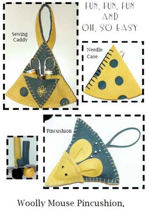 Pattern Pincushion Needle Case Sewing Caddy by GabbysQuiltsNSupply