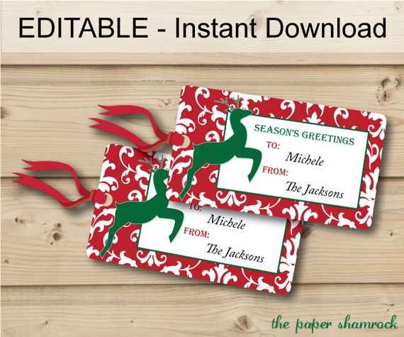 Items Similar To Christmas Gift Tags Holiday Gift Tags