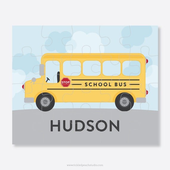 Personalized Puzzle for Kids - School Bus Puzzle Il_570xn