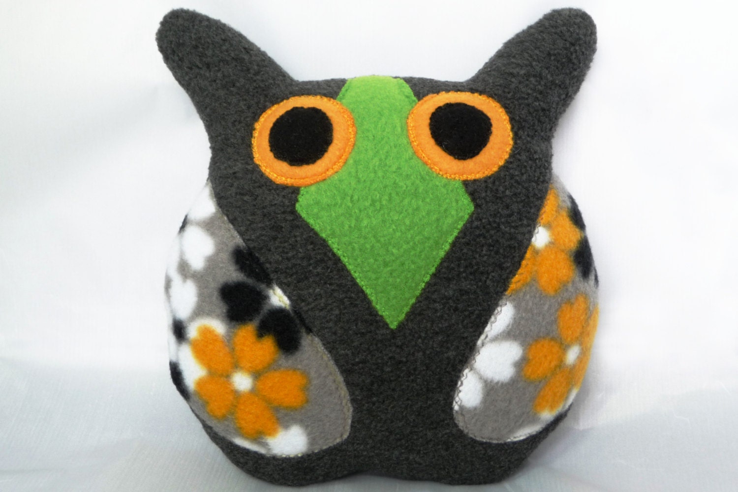 Squeaker Dog Toy Owl Grey Body With Daisy Wings