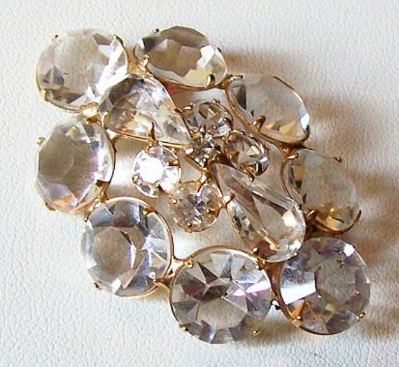 Vintage Swarovski Brooch Pin Clear Crystal by BrightgemsTreasures