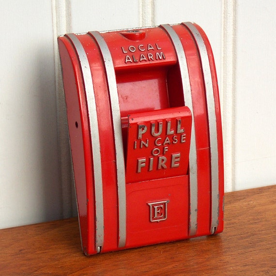 Vintage Edwards Fire Alarm Pull Wall Box
