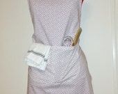 Lovely Rosebud Print Lined Apron With Large Divided Pocket