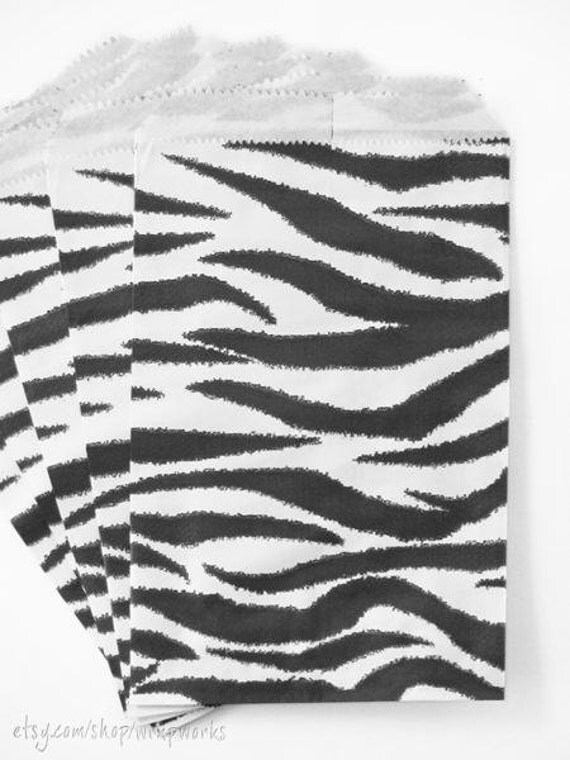 inch for animal Zebra Bags 4x6 print, Merchandise paper Flat 100  craft Bags, Paper fairs bags