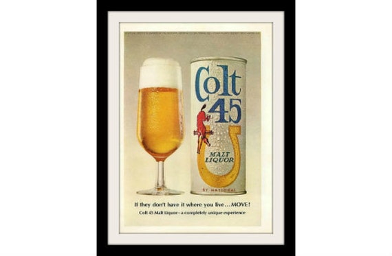 1965 Colt 45 Beer And Glass Ad Vintage Advertisement By Stillsoftime