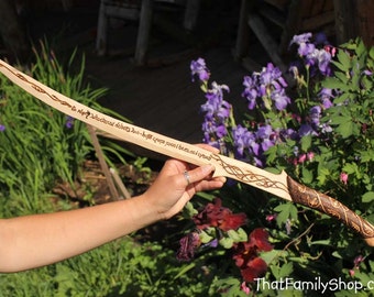 Girls Wooden Sword Arwen's Lord of the Rings Hadhafang Replica Costume Prop Burned Elvish All Natural
