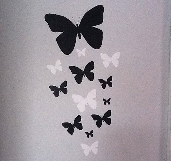 Black & White Butterfly Decals