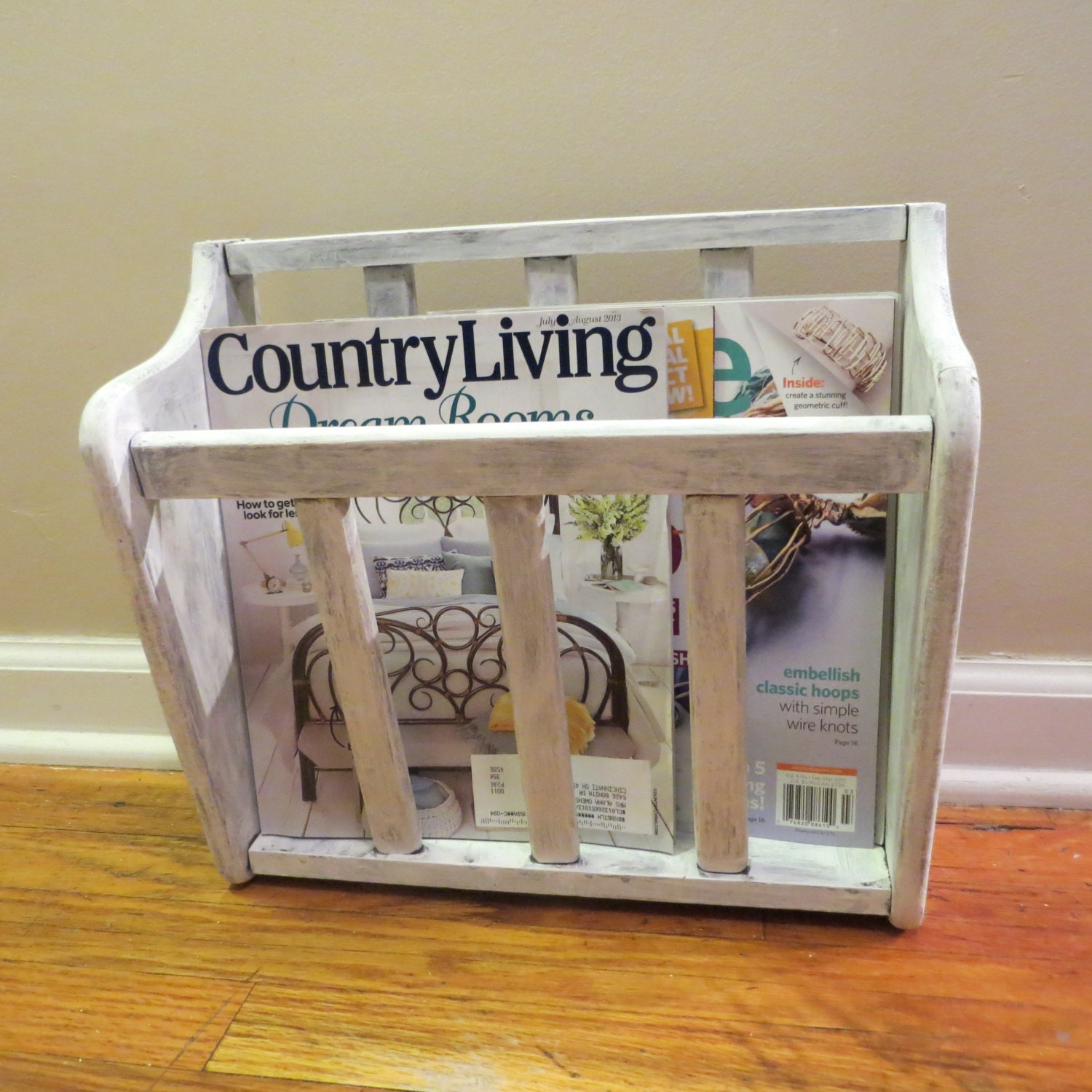 Vintage Wooden Magazine Rack Shabby Chic by oZdOinGItagaiN on Etsy