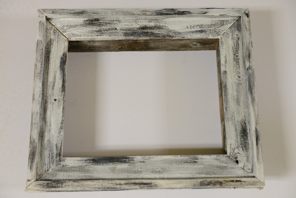 Black and White Barn Wood Frame Picture Frame Distressed