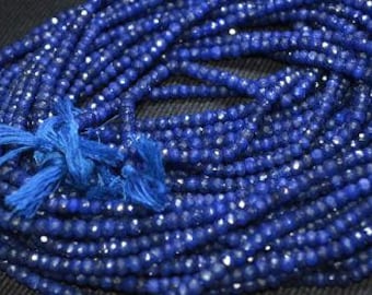 Blue Sapphire Beads 9 to 24 Pieces 4.5-5mm Natural Faceted Rondelle Precious Gemstone Strand Take 10% Off Bridal Jewelry Craft Supply Sale