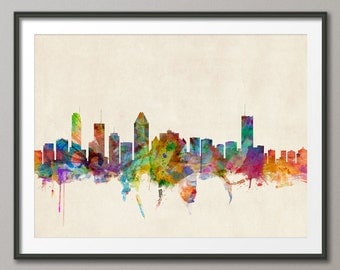 Montreal Skyline, Montreal Canada Cityscape Art Print (502)