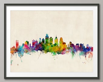 Philadelphia Skyline, Philadelphia Pennsylvania Cityscape Art Print (520)