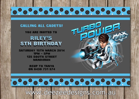 Max Steel Personalised Birthday Invitations - YOU PRINT Il_570xn