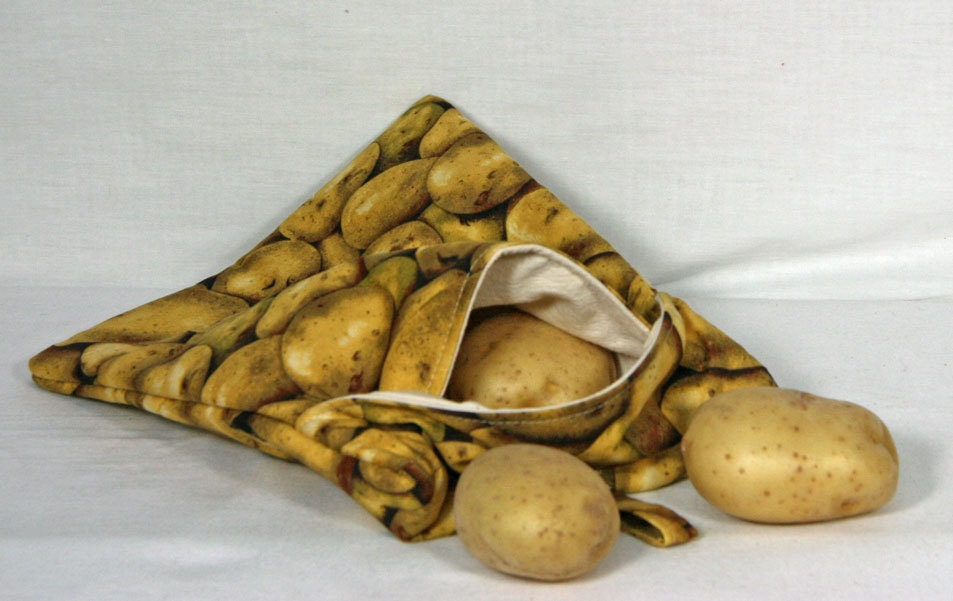 There are potatoes in the bag. Potato Bag.