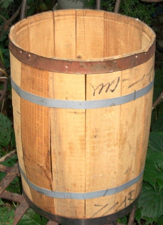Wooden Barrel Vintage Primitive Barrel Rustic Wood Vintage