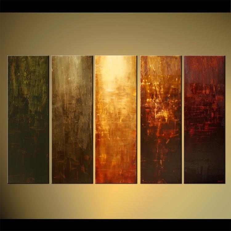 Large Modern Abstract Earth Tones Painting by OsnatFineArt on Etsy