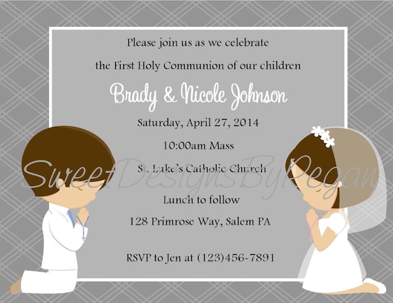 First Communion Invitations For Twins 3