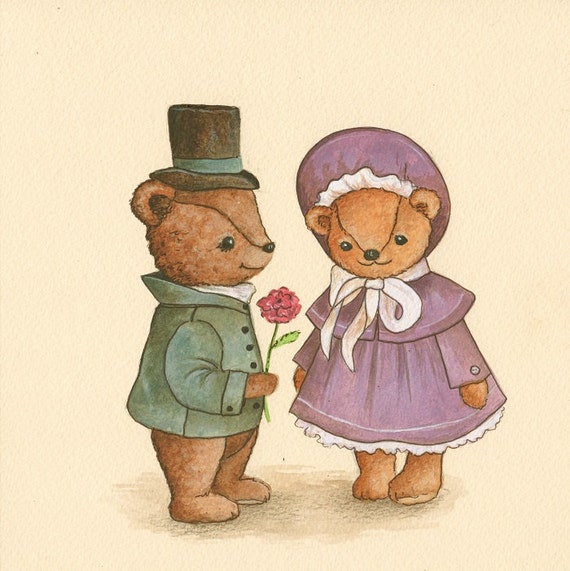 William and Jane print from an original watercolor illustration by Irene Owens