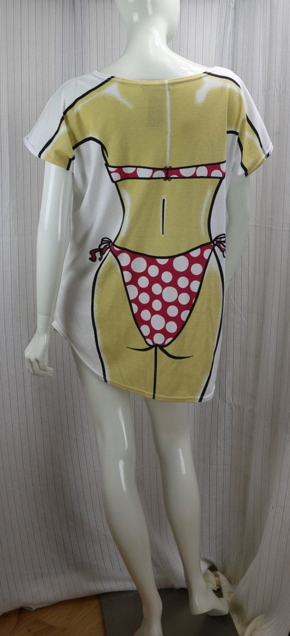 Funny Beach Cover Up Polka Dot Bikini T Shirt