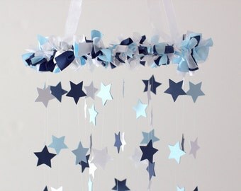 Star Mobile- Blue Nursery Mobile, Shower Gift, Photographer Prop