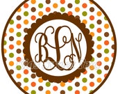 Fall polkadot monogram - personalized - digital image - Fall - Autumn - Thanksgiving Il_170x135