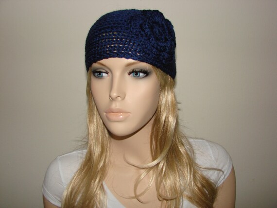 navy knitted headband