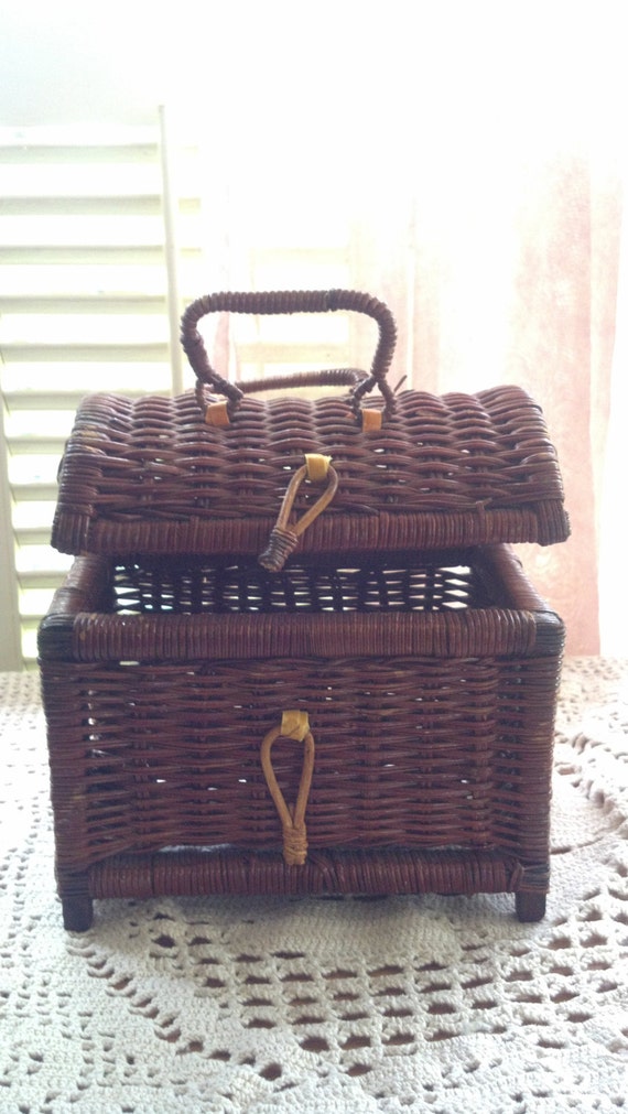 Vintage Wicker Treasure Chest