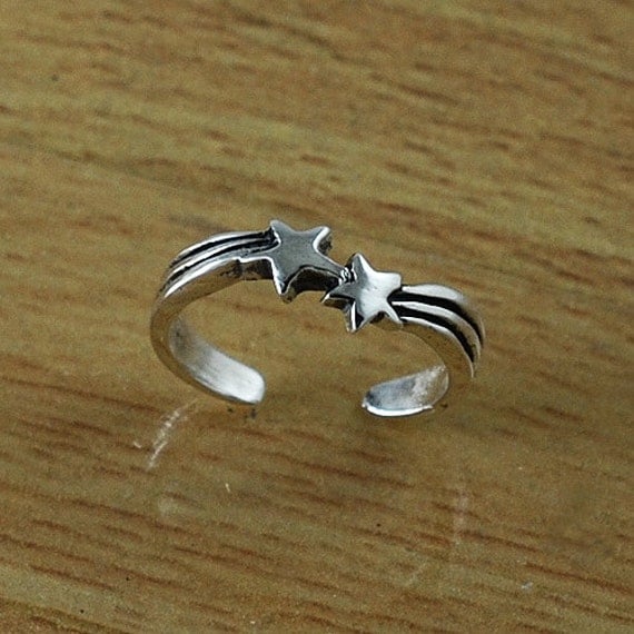 Two Stars Sterling Silver Toe Ring