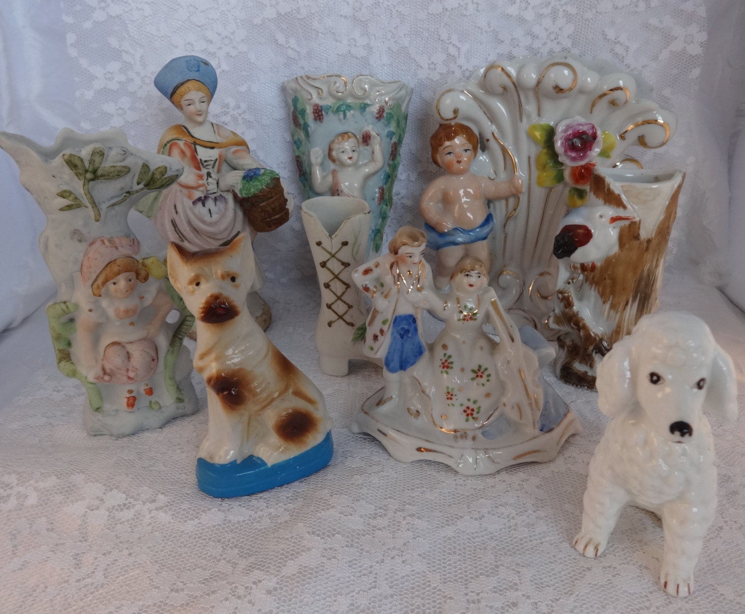 Vintage Dime Store Knick Knacks Occupied Japan Statues Dog