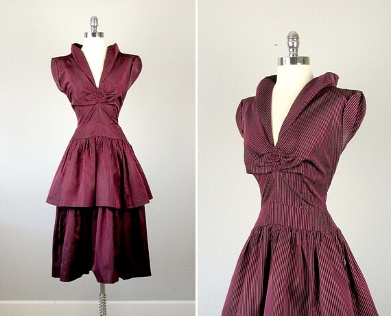 Vintage 1940s Dress / 1940s Day Dress / 1940s Party Dress