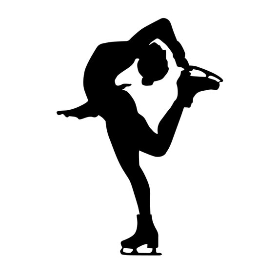 Figure Ice Skater Silhouette Sports Wall Decal Custom Vinyl