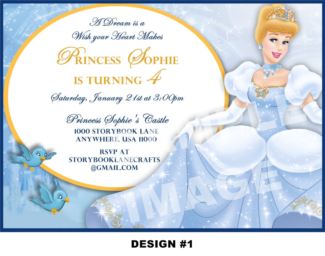 Cinderella Picture Invitations 5