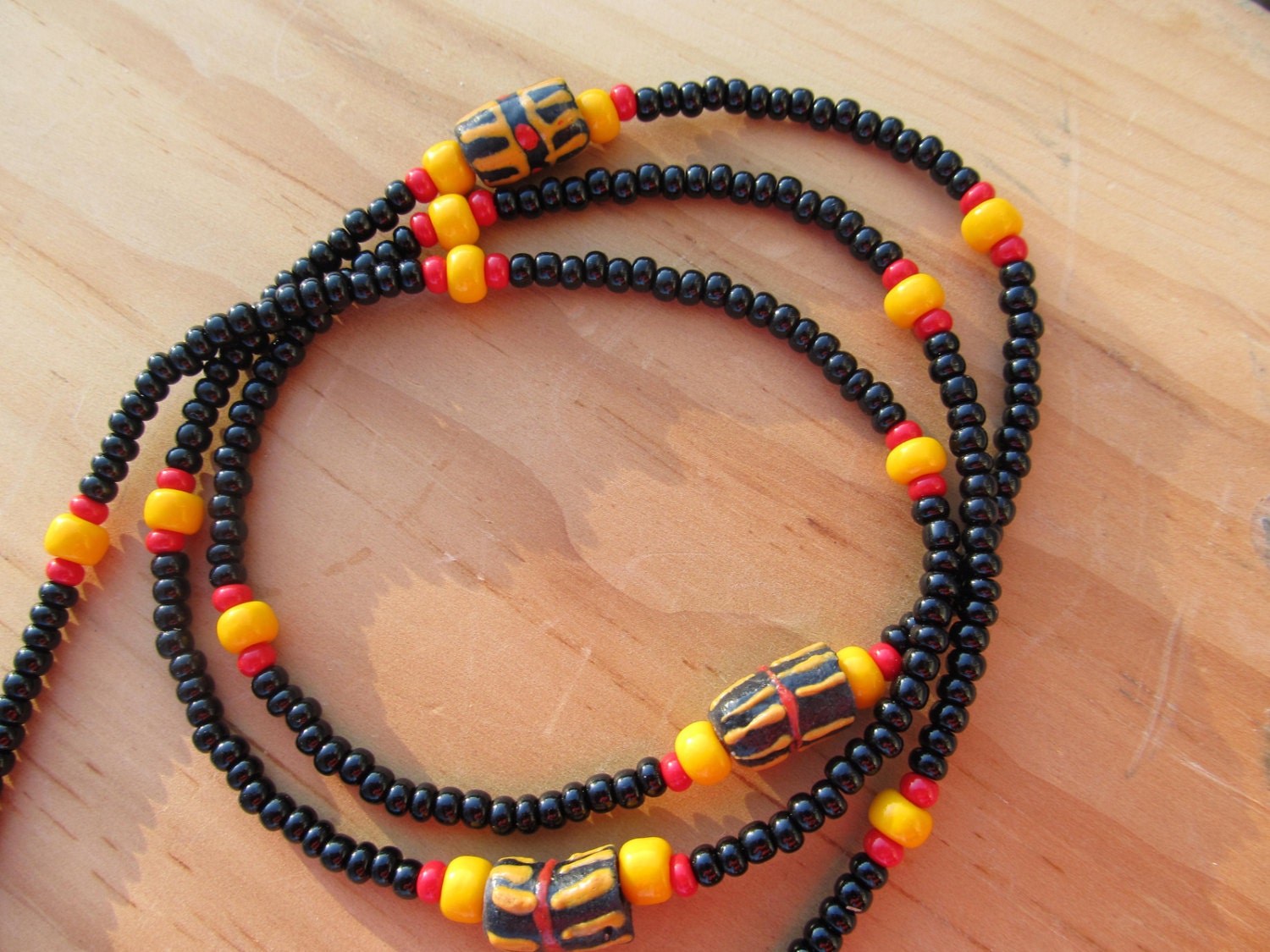 Meet me at Sunset African Trade Bead-Highlighted Waist Beads
