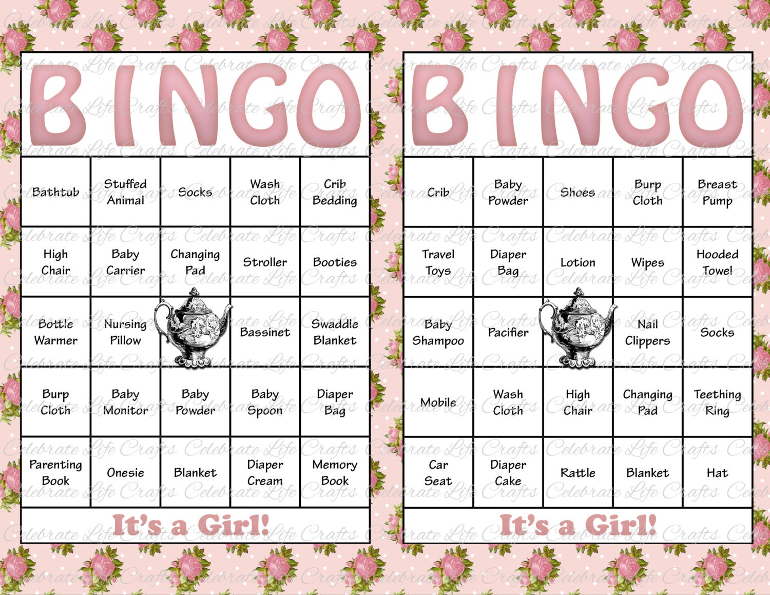 bingo 60 shower cards baby by Bingo 60 Party Baby Cards Shower Printable