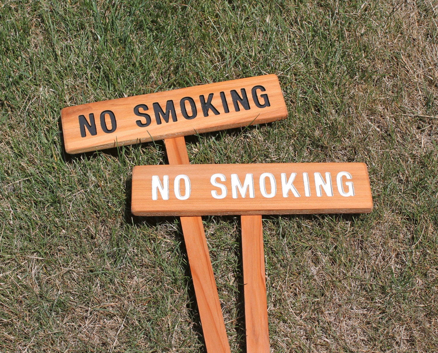 NO SMOKING wooden sign Outdoor No Smoking sign Please No