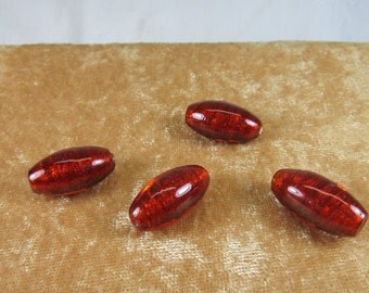 Gorgeous red orange Vintage glass beads