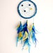 Dream Catcher - Starlight - With Small Stars, Turquoise, Blue and Yellow Feathers and Sparkling Frame - Home Decor, Nursery Mobile