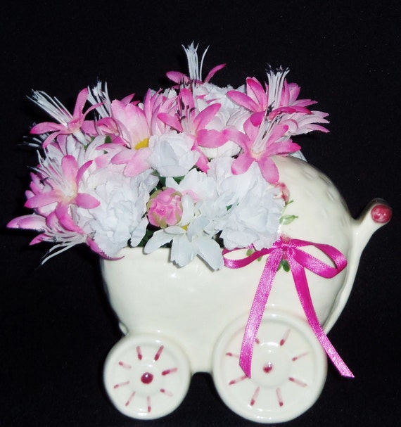 New Baby Girl Silk Floral Arrangement Pink & by BeautyEverlasting