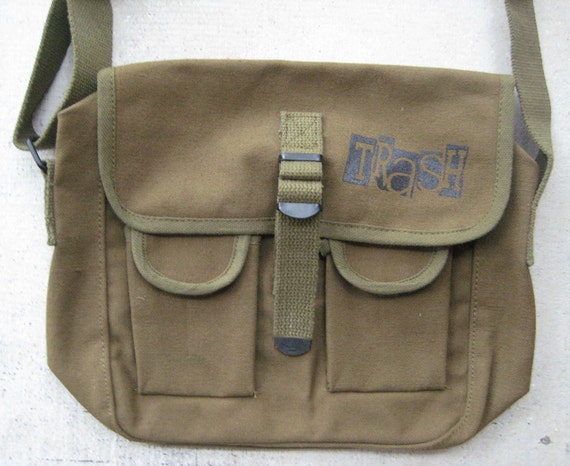 SALE TRASH Military Canvas Messenger Bag